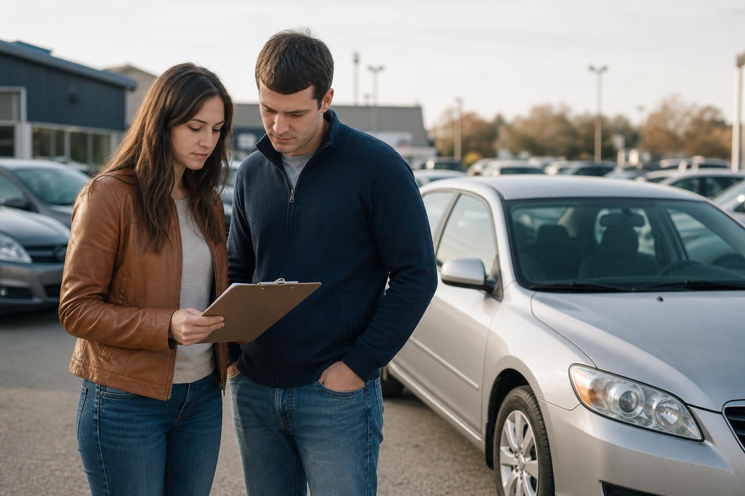 Person reviewing car affordability before buying a vehicle
